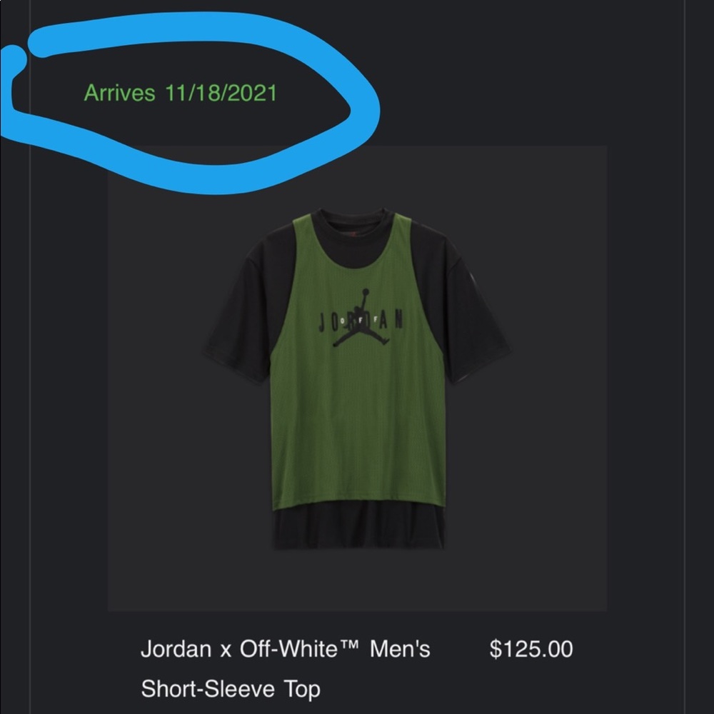 Men’s short sleeve top Jordan x off-white